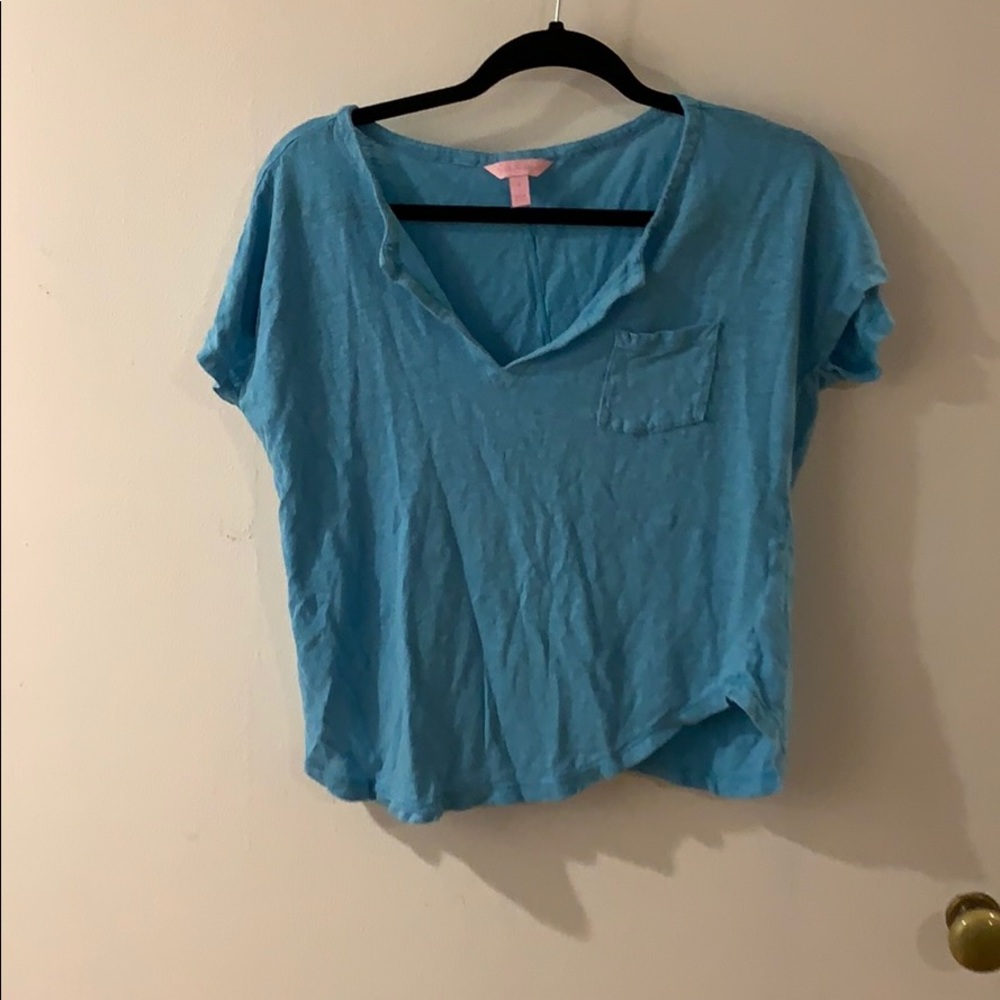 Light Blue Lilly Pulitzer V-Neck Shirt